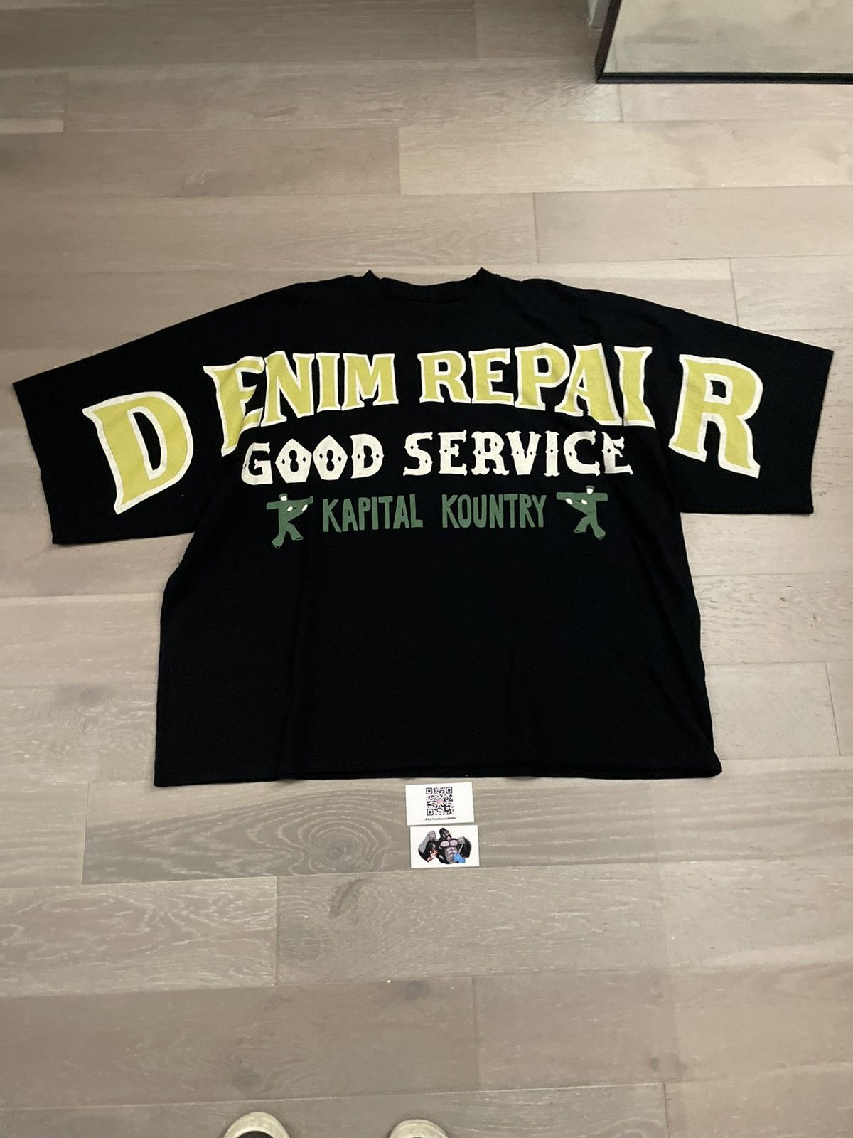 Kapital Kapital Denim Repair Huge Jersey T-Shirt 'Black' Size US XXL / EU 58 / 5 - 2 Thumbnail