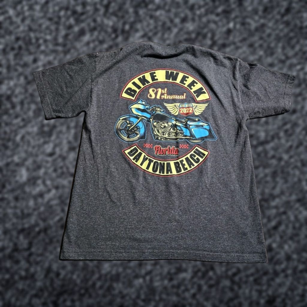 Gildan Gildan Mens XL Daytona Beach Bike Week 2022 Motorcycle Graphic T-Shirt Gray Size US XL / EU 56 / 4 - 1 Thumbnail