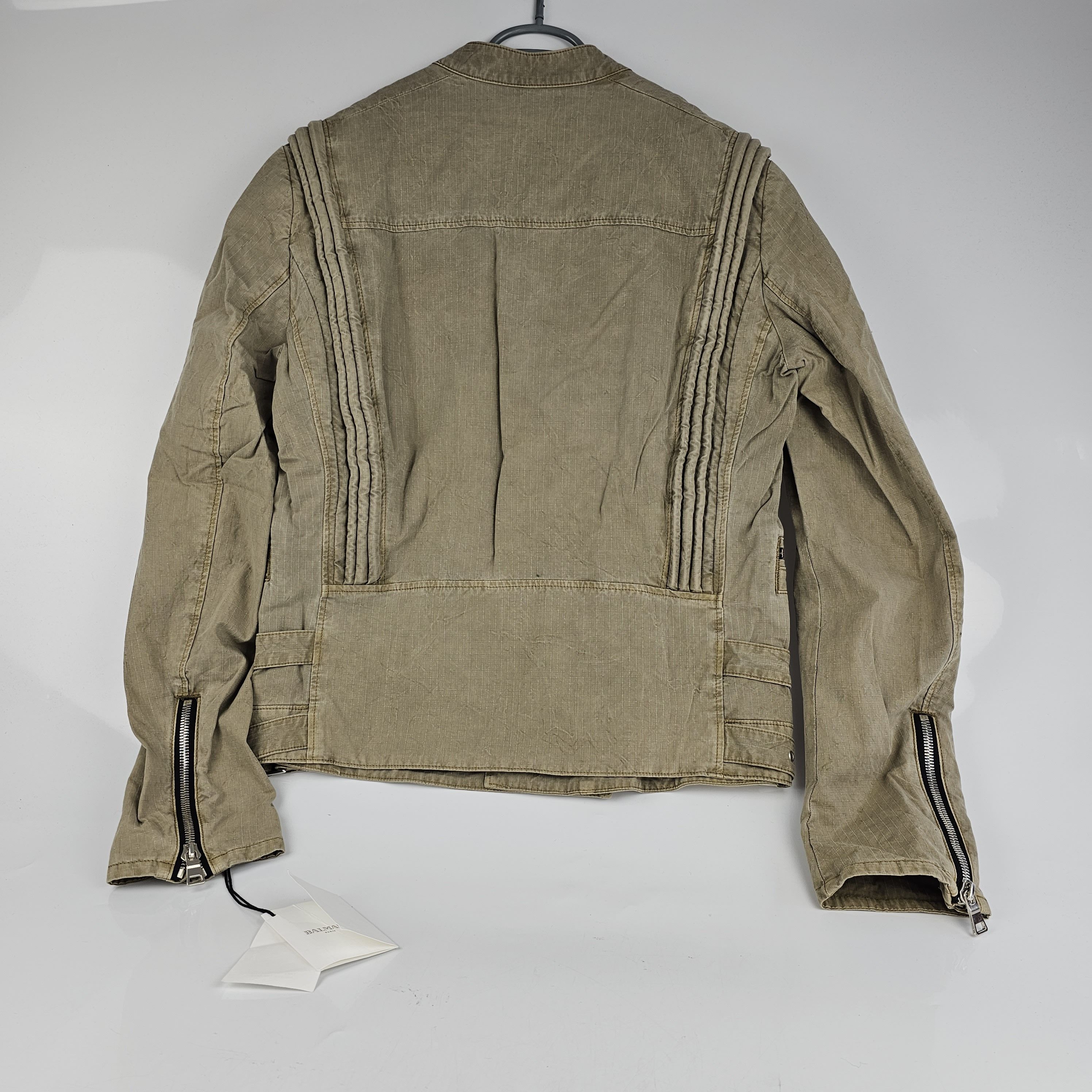 Balmain Balmain Beige Cotton Biker Jacket Size L New Size US L / EU 52-54 / 3 - 2 Thumbnail