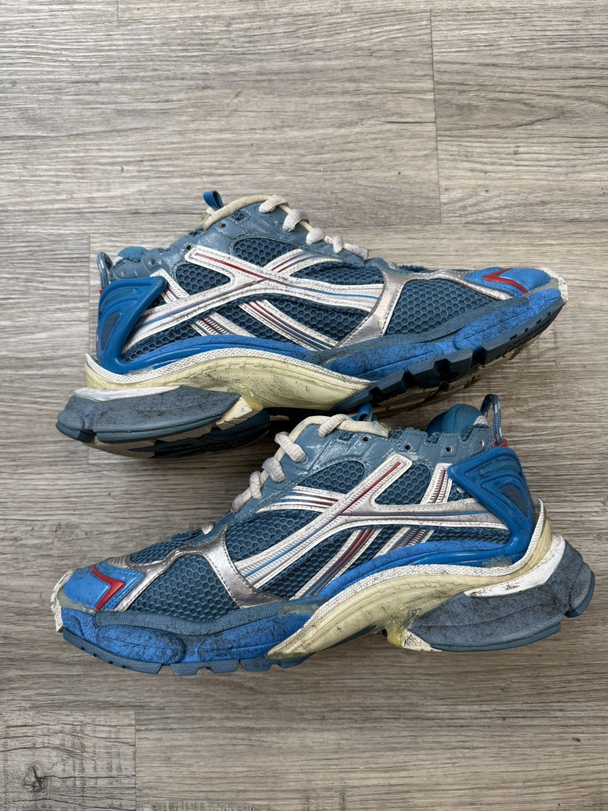 Balenciaga Balenciaga Runner Blue/White - Distressed Graffiti Size US 11 / EU 44 - 4 Thumbnail