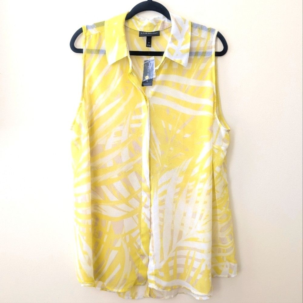 Other NEW Lane Bryant Yellow Button Down Shirt size 22 Size 3XL / US 20-22 - 2 Thumbnail