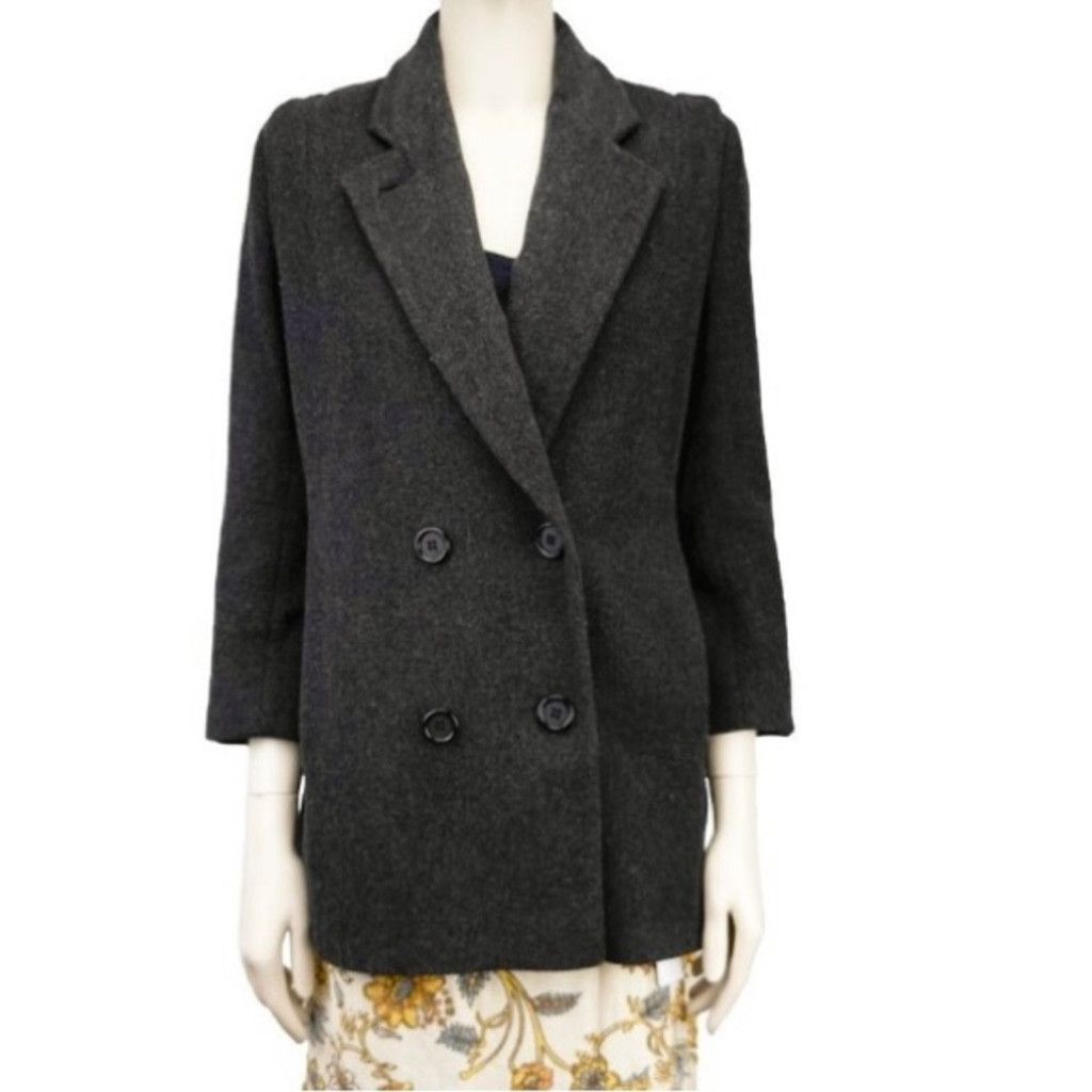Vintage VINTAGE Pavillon Gray Power Shoulders Tailored Jacket Size S Size XS / US 0-2 / IT 36-38 - 1 Thumbnail