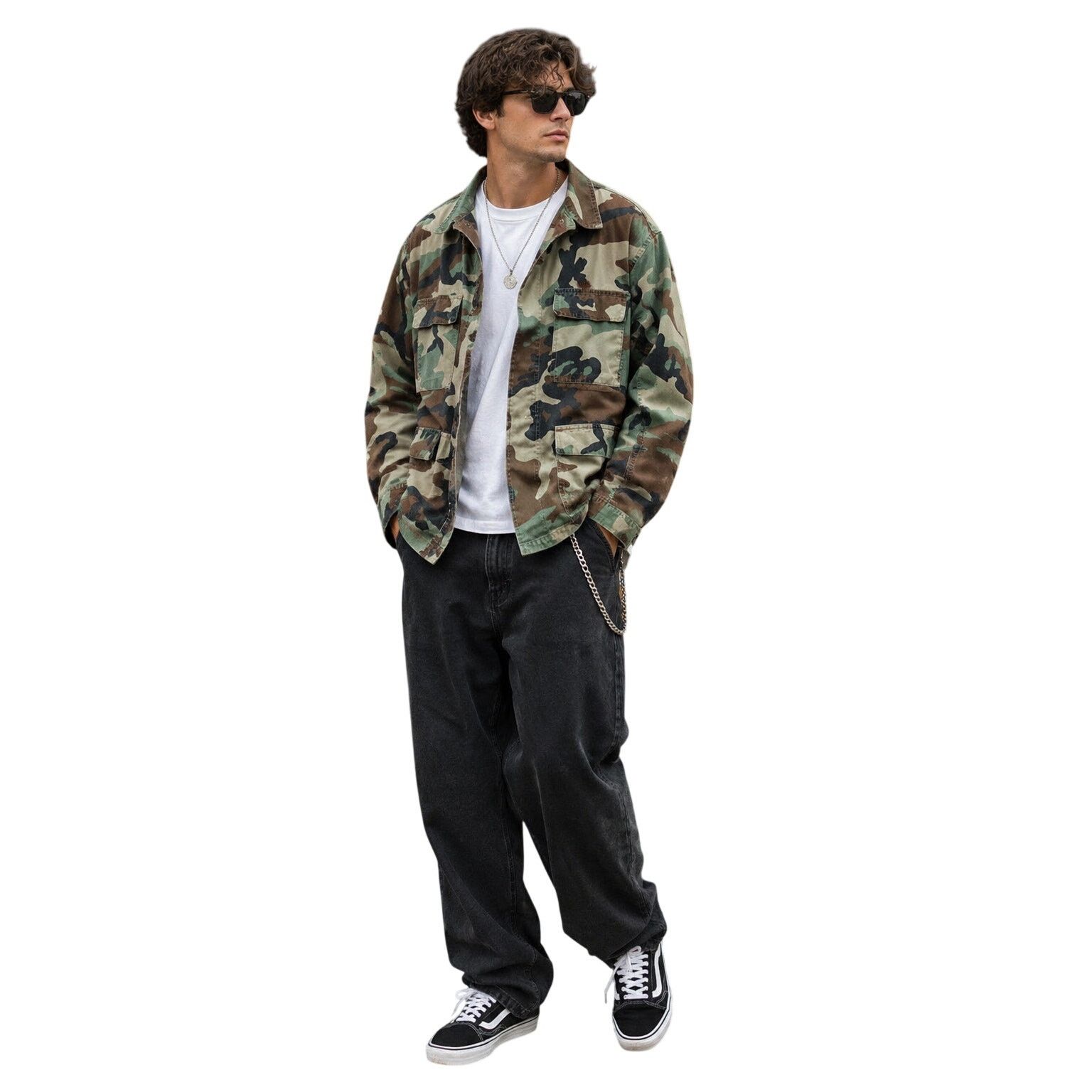 Other US Military Woodland Camo Field Jacket Shirt Medium 1980s Size US M / EU 48-50 / 2 - 7 Thumbnail