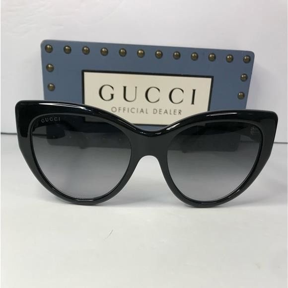 Gucci New Authentic Gucci Black 56 mm Gradient Women's Sunglasses Size ONE SIZE - 6 Thumbnail