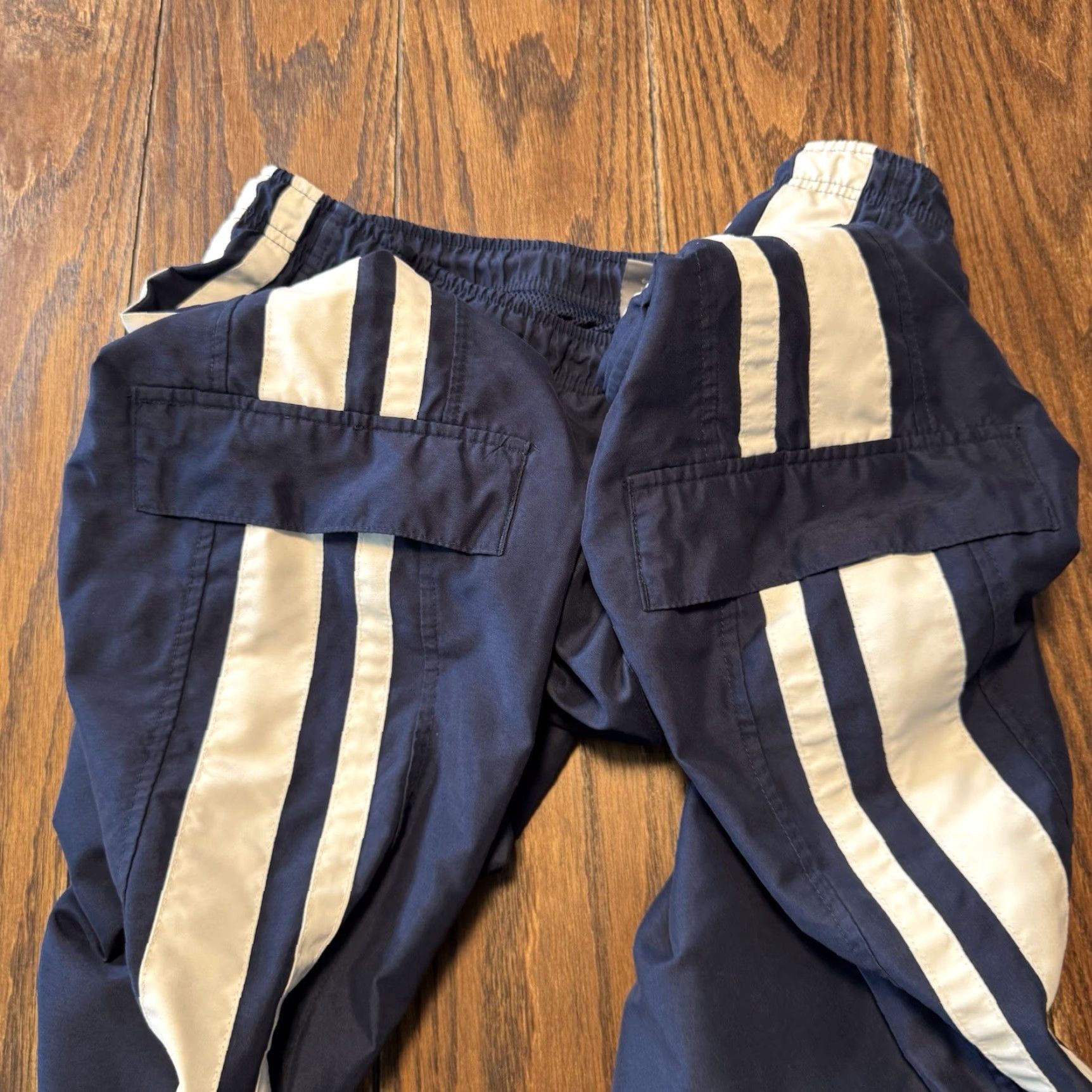 Nike VINTAGE Nike Lined Track Pants Mens 2XL Baggy Cargo Ankle Zip Blue White Size US 39 - 7 Thumbnail