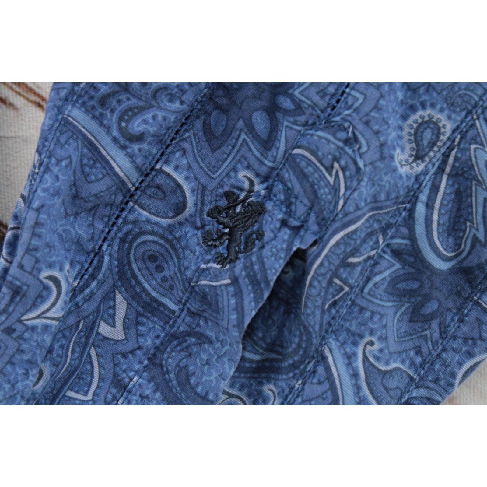 Tommy Hilfiger VINTAGE Tommy Hilfiger Shirt Mens L Blue Paisley Red Label Patch Work Flip Cuff Size US L / EU 52-54 / 3 - 6 Thumbnail