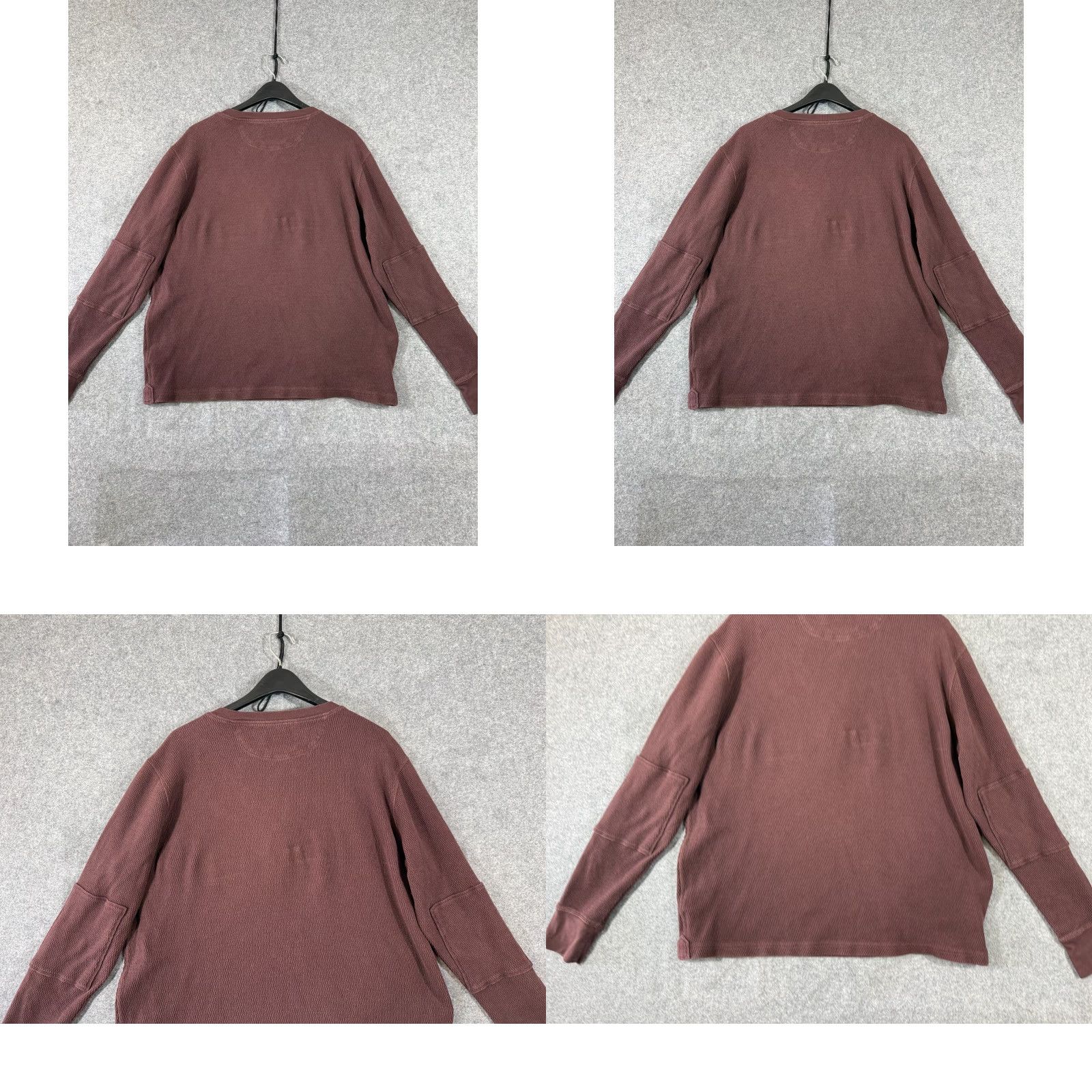 Tecovas Tecovas Henley Shirt Mens XL Brown Thermal Waffle Knit Long Sleeve Western Size US XL / EU 56 / 4 - 8 Thumbnail