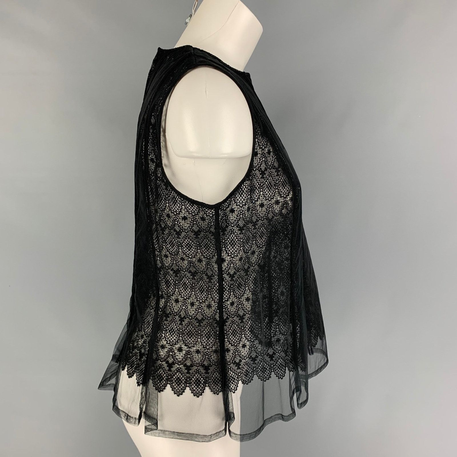 Noir Kei Ninomiya NOIR KEI NINOMIYA Size M Black Tulle Sleeveless Dress Top Size M / US 6-8 / IT 42-44 - 2 Thumbnail