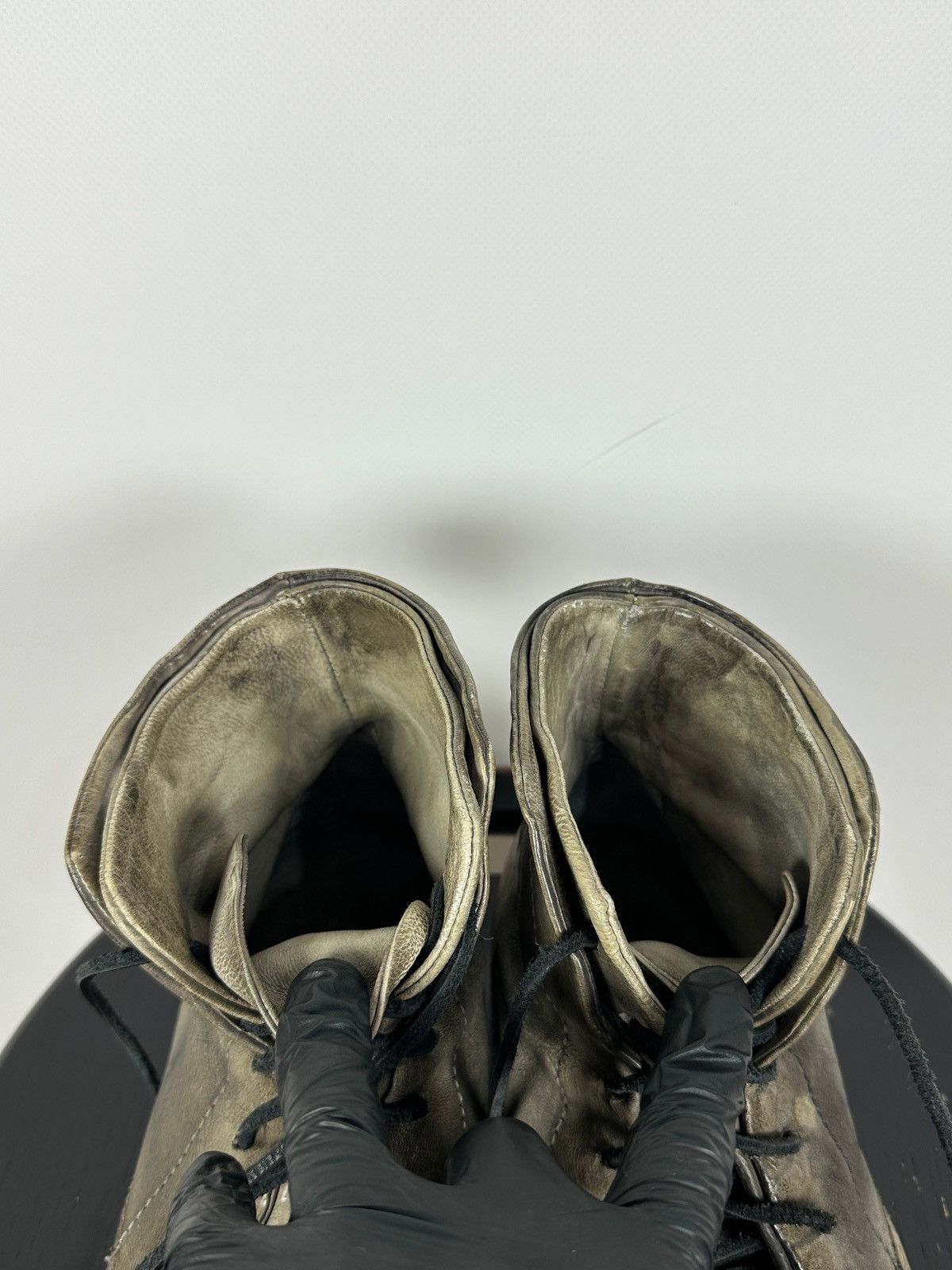 A.S.98 A.S.98 Distressed Leather Lace Up Ankle Boots Guidi Style Size US 10 / EU 43 - 22 Thumbnail