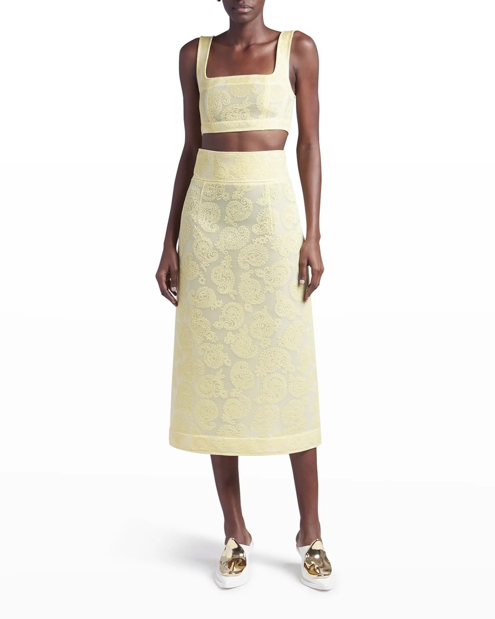 Jil Sander o1y1025 Crop Top in Yellow Size L / US 10 / IT 46 - 4 Thumbnail