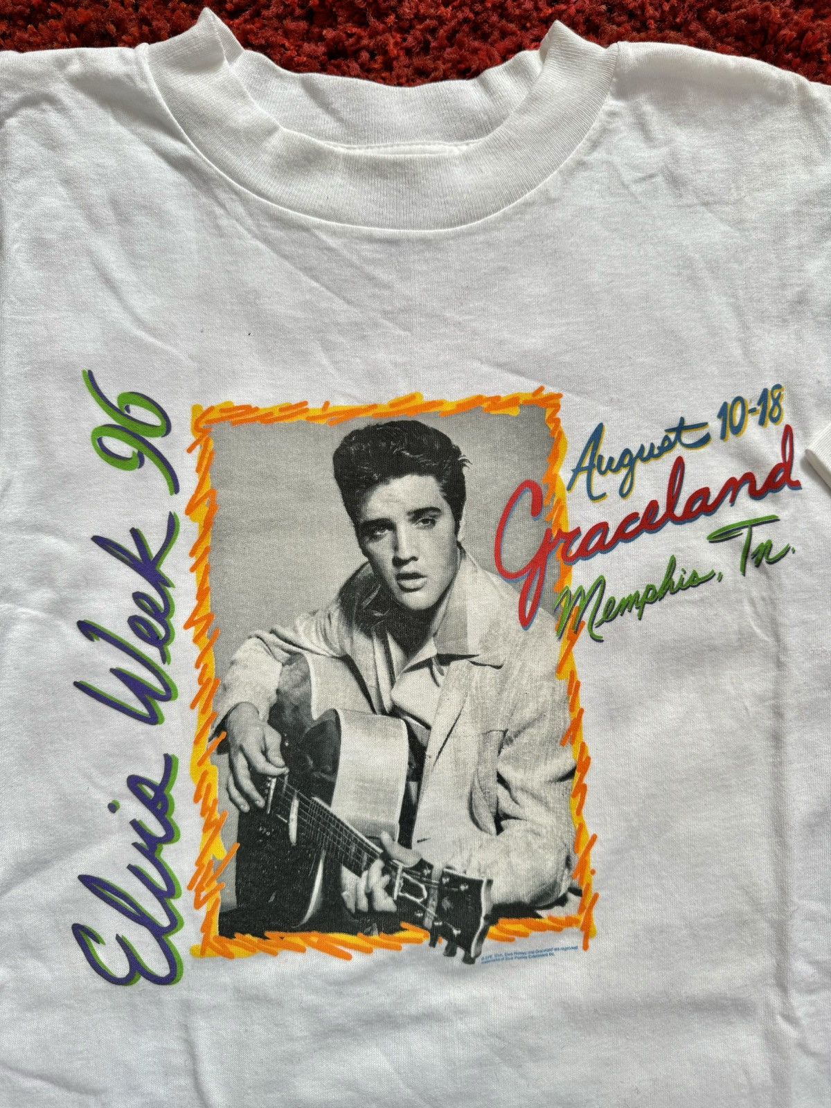 Band Tees × Vintage 1996 Elvis Presley Graceland Memphis 90’s Vintage T-Shirt Size US XL / EU 56 / 4 - 2 Thumbnail