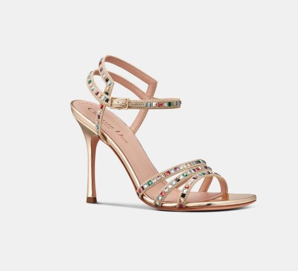 Dior o1w1db10924 Gem Heeled Sandal in Golden Size US 7 / IT 37 - 2 Thumbnail