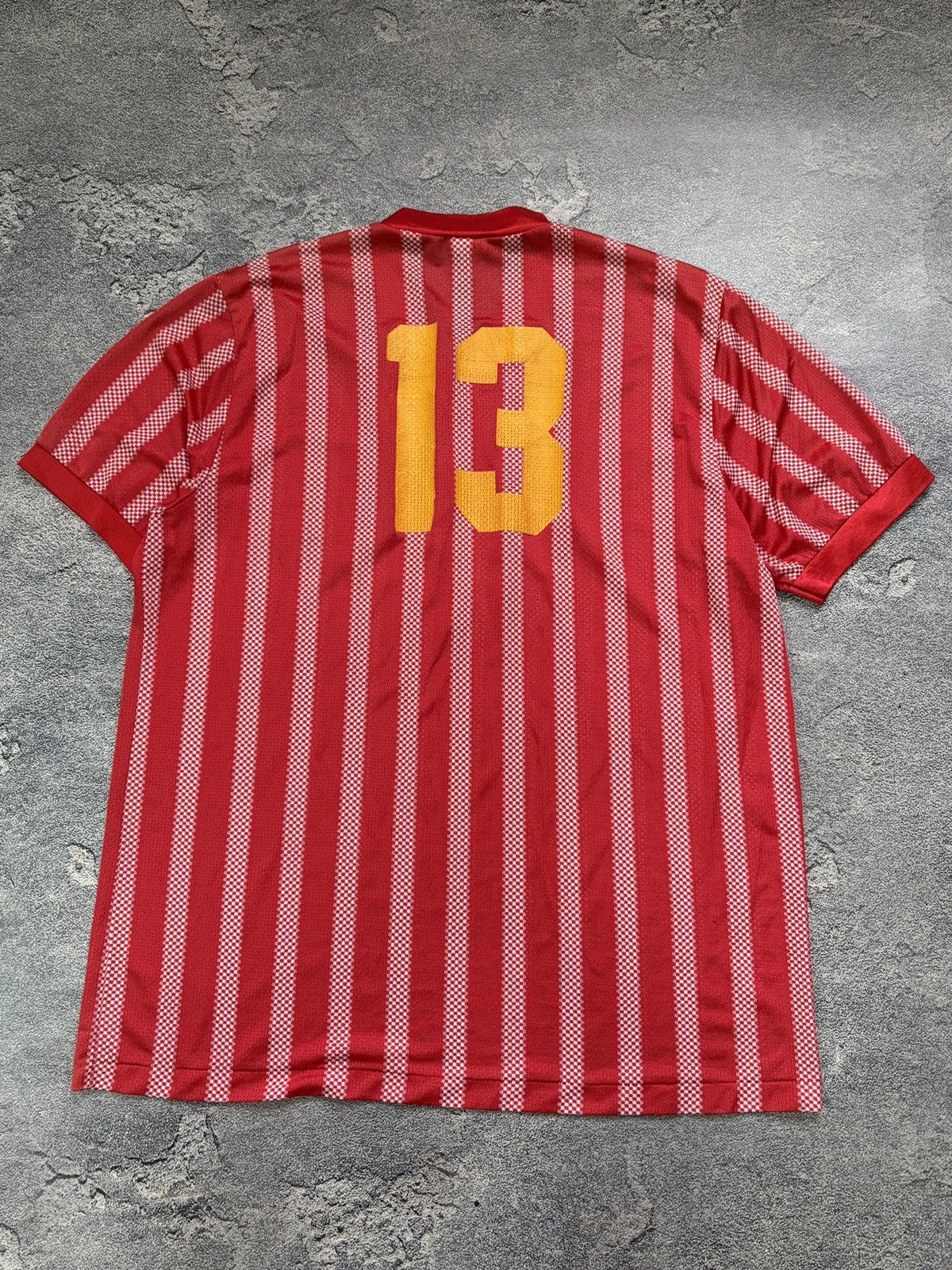 Umbro Vtg 90s Umbro Soccer Jersey Red White Striped USA #13 XL Size US XL / EU 56 / 4 - 2 Thumbnail