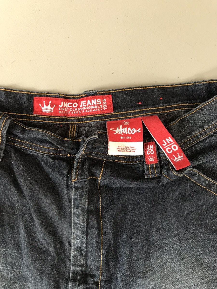 JNCO × Southpole × Vintage Crazy vintage Jnco crown 👑 embroidered SpellOut denim jort Size US 34 / EU 50 - 6 Thumbnail