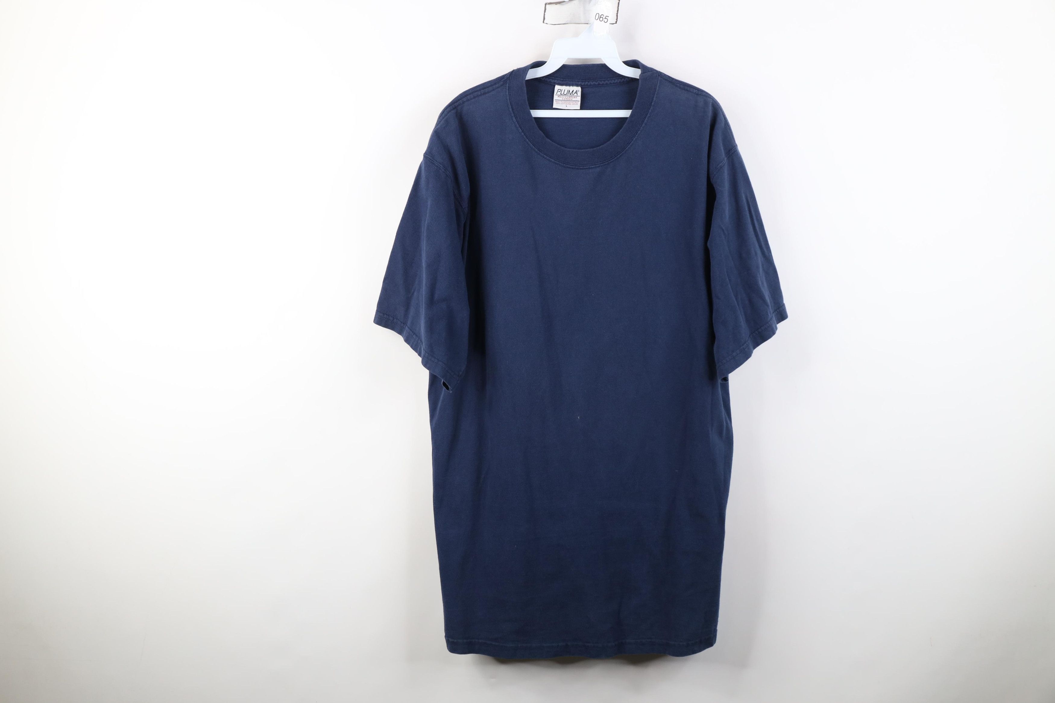 Vintage Vintage 90s Streetwear Blank Heavyweight Cotton T-Shirt Blue Size US L / EU 52-54 / 3 - 1 Thumbnail