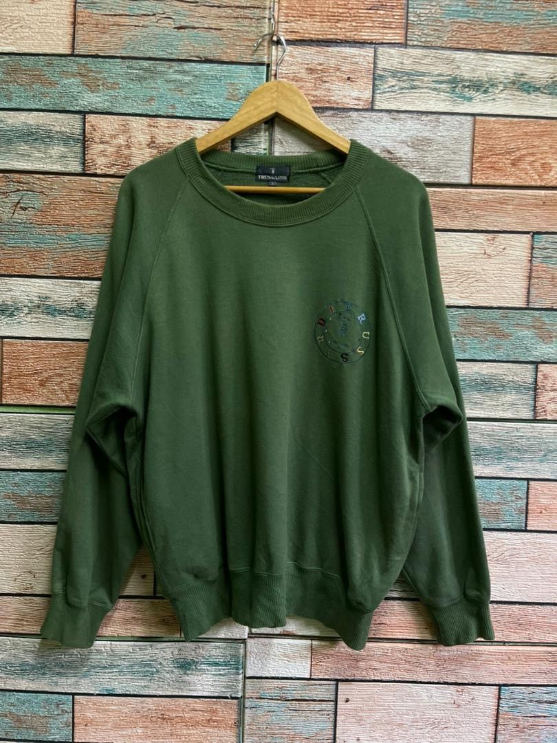 Trussardi Vintage Trussardi Rainbow Spell-out Sweatshirt Olive Green Size US L / EU 52-54 / 3 - 2 Thumbnail