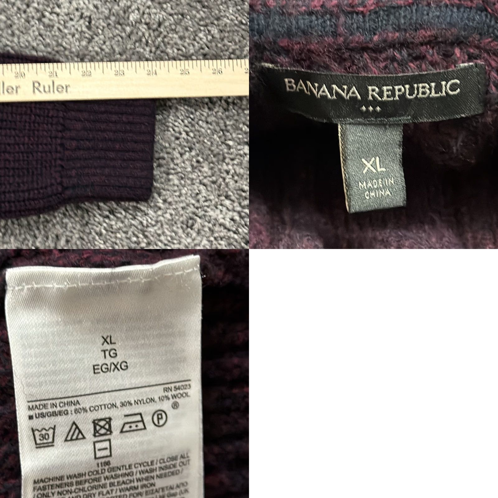 Banana Republic Banana Republic Mens XL Purple Wool Blend Knit Pullover Sweater Casual Classic Size US XL / EU 56 / 4 - 8 Thumbnail