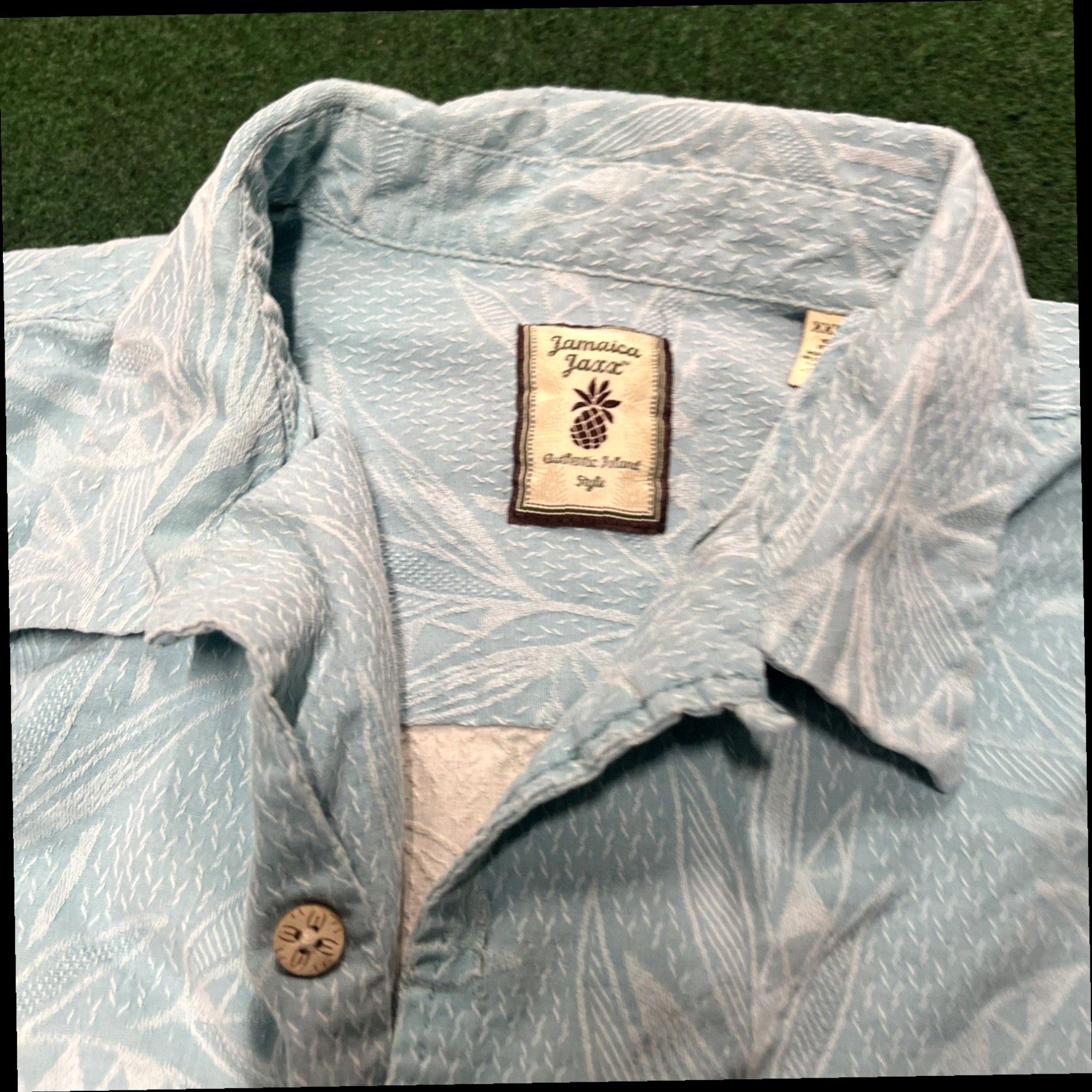 Vintage MEN'S JAMAICA JAXX SHORT SLEEVE/ BUTTON DOWN BLUE HAWAIIAN SHIRT.SZ XXL Size US XXL / EU 58 / 5 - 6 Thumbnail