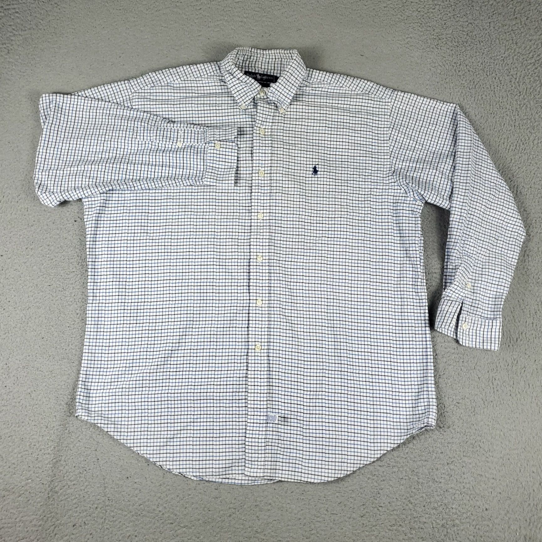 Ralph Lauren Ralph Lauren Casual Button-Up Shirt Mens Large Blue Check Long Sleeve Regular Fit Size US L / EU 52-54 / 3 - 3 Thumbnail