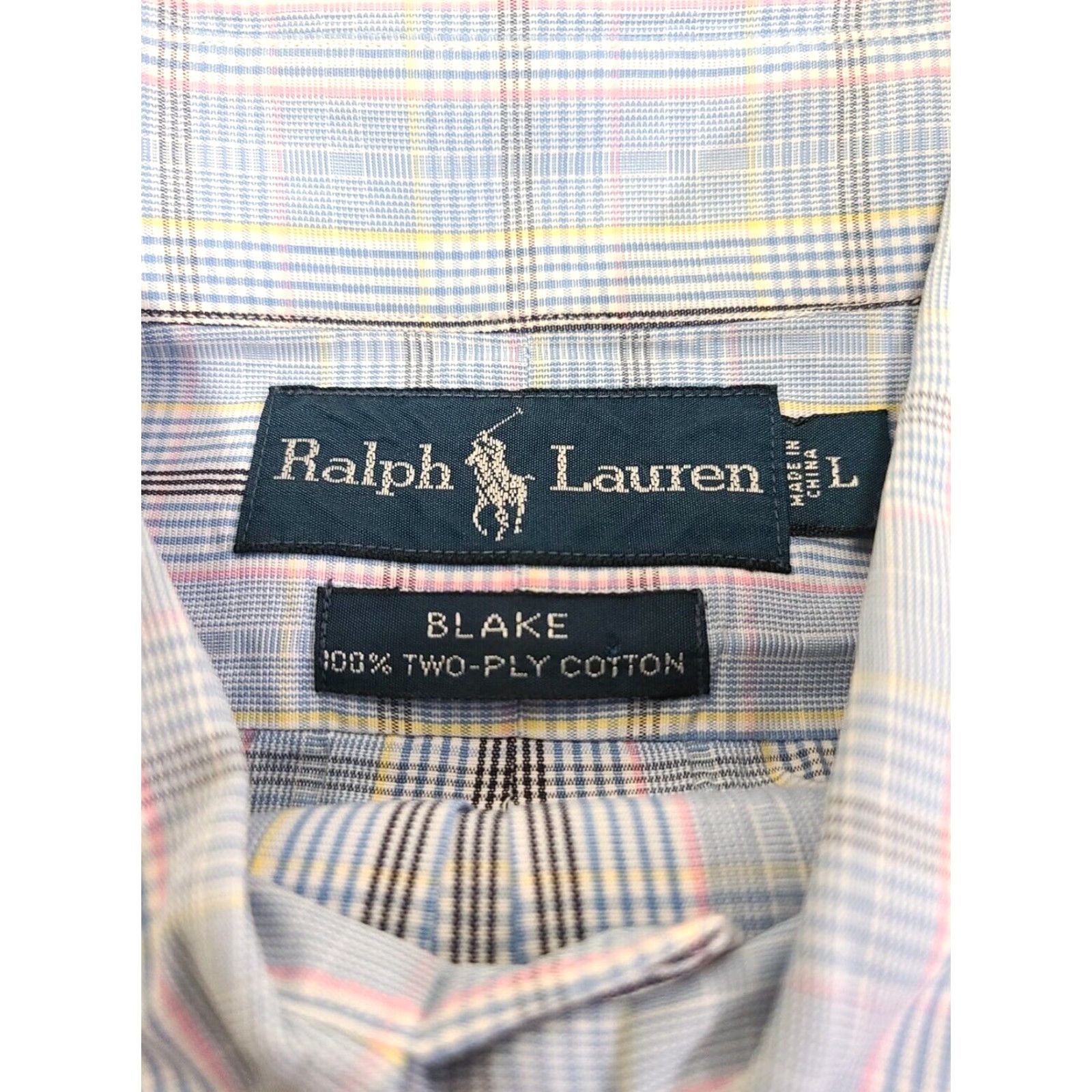 Polo Ralph Lauren Polo Ralph Lauren Shirt Men's Blue Pink Plaid Large Long Sleeve Button Blake Size US L / EU 52-54 / 3 - 5 Thumbnail