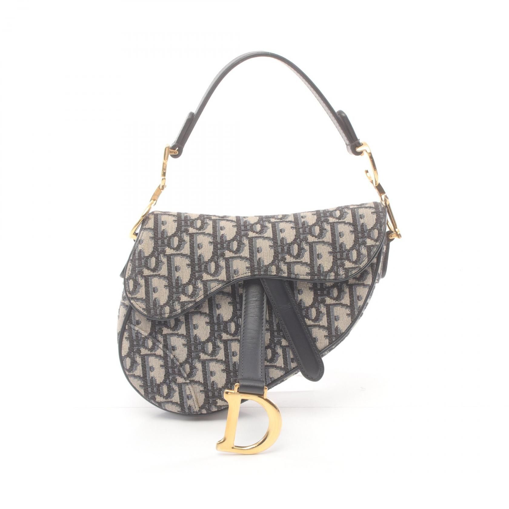 Dior Dior Oblique Canvas Saddle Bag Canvas Handbag in Very Good Condition Size ONE SIZE - 1 Thumbnail
