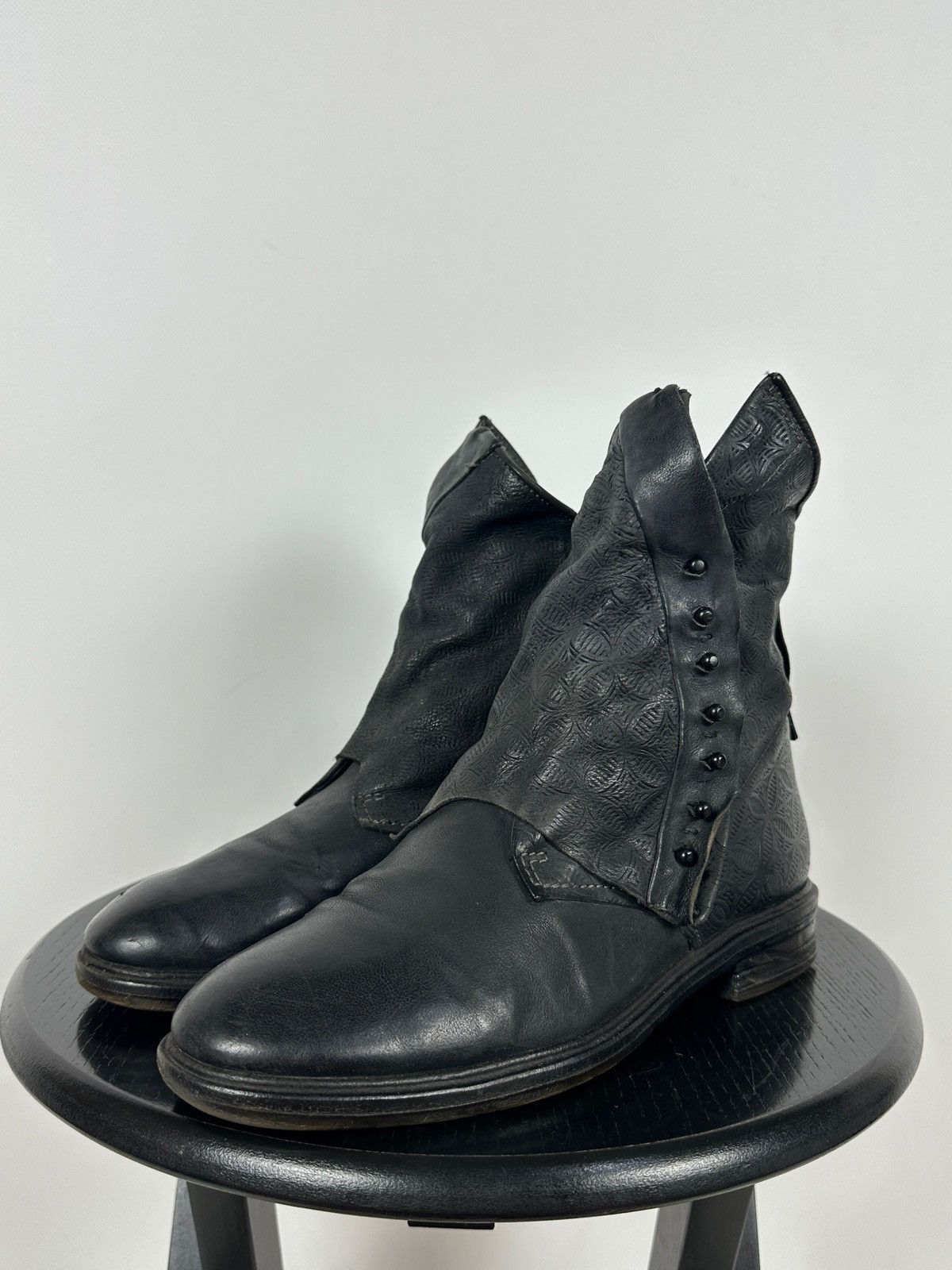 A.S.98 A.S.98. Airstep Black Leather Biker Gothic Ankle Boots Size US 9 / IT 39 - 11 Thumbnail