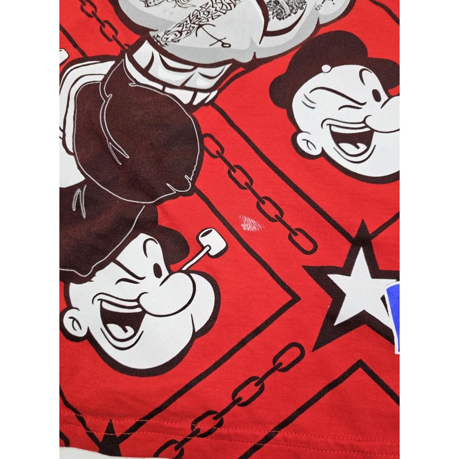 Gloverall Popeye the Sailor Man Shirt Men 2XL Red All Over Graphic Cartoon T-Shirt Size US XXL / EU 58 / 5 - 4 Thumbnail