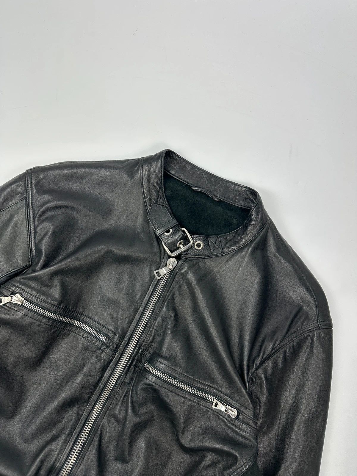 Prada Prada Sport FW2002 Black Leather & Cotton Motor Panel Jacket Size US M / EU 48-50 / 2 - 2 Thumbnail