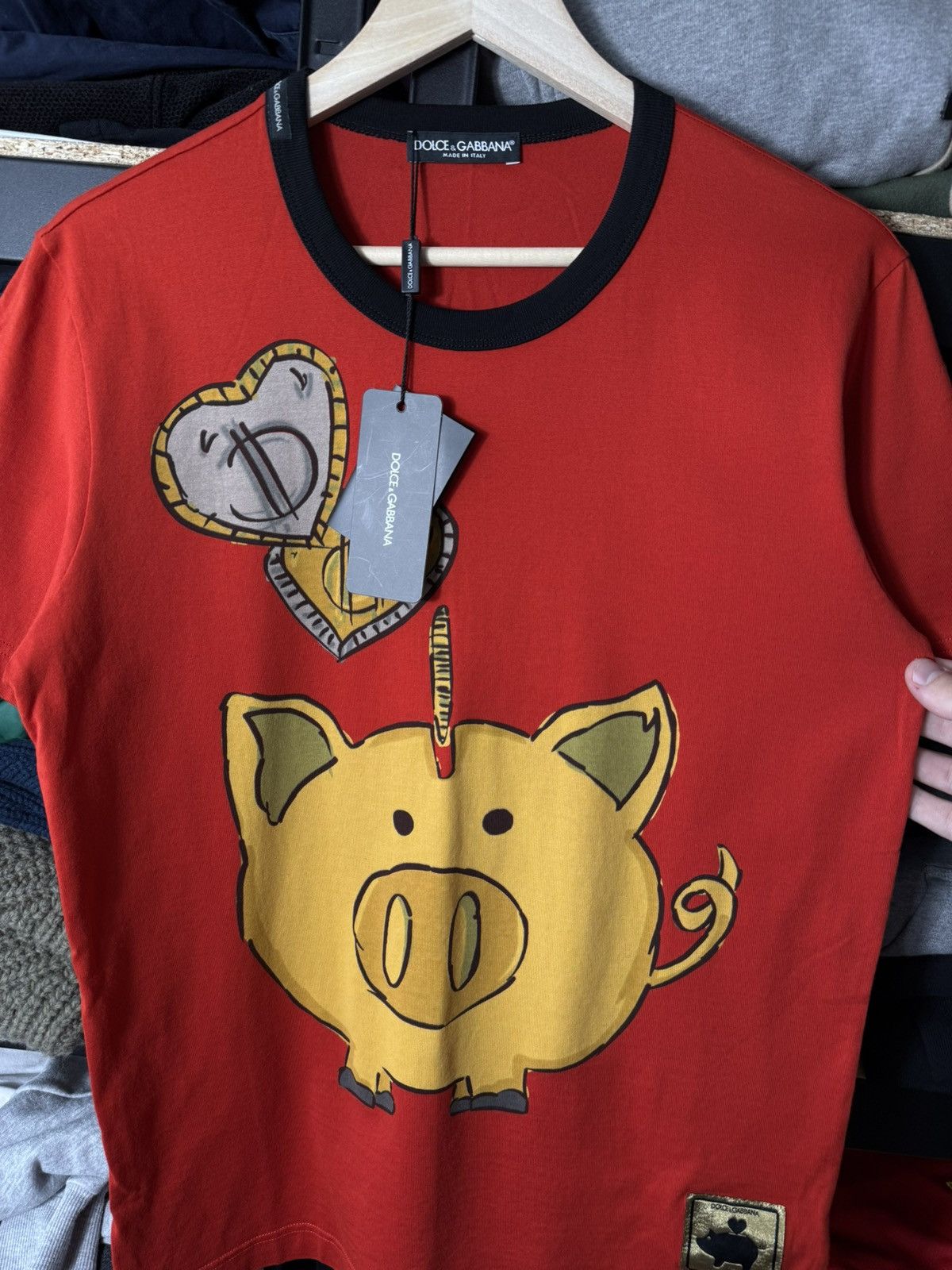 Dolce & Gabbana Dolce & Gabbana Year Of The Pig T-Shirt Red Graphic Tee Size US M / EU 48-50 / 2 - 7 Thumbnail