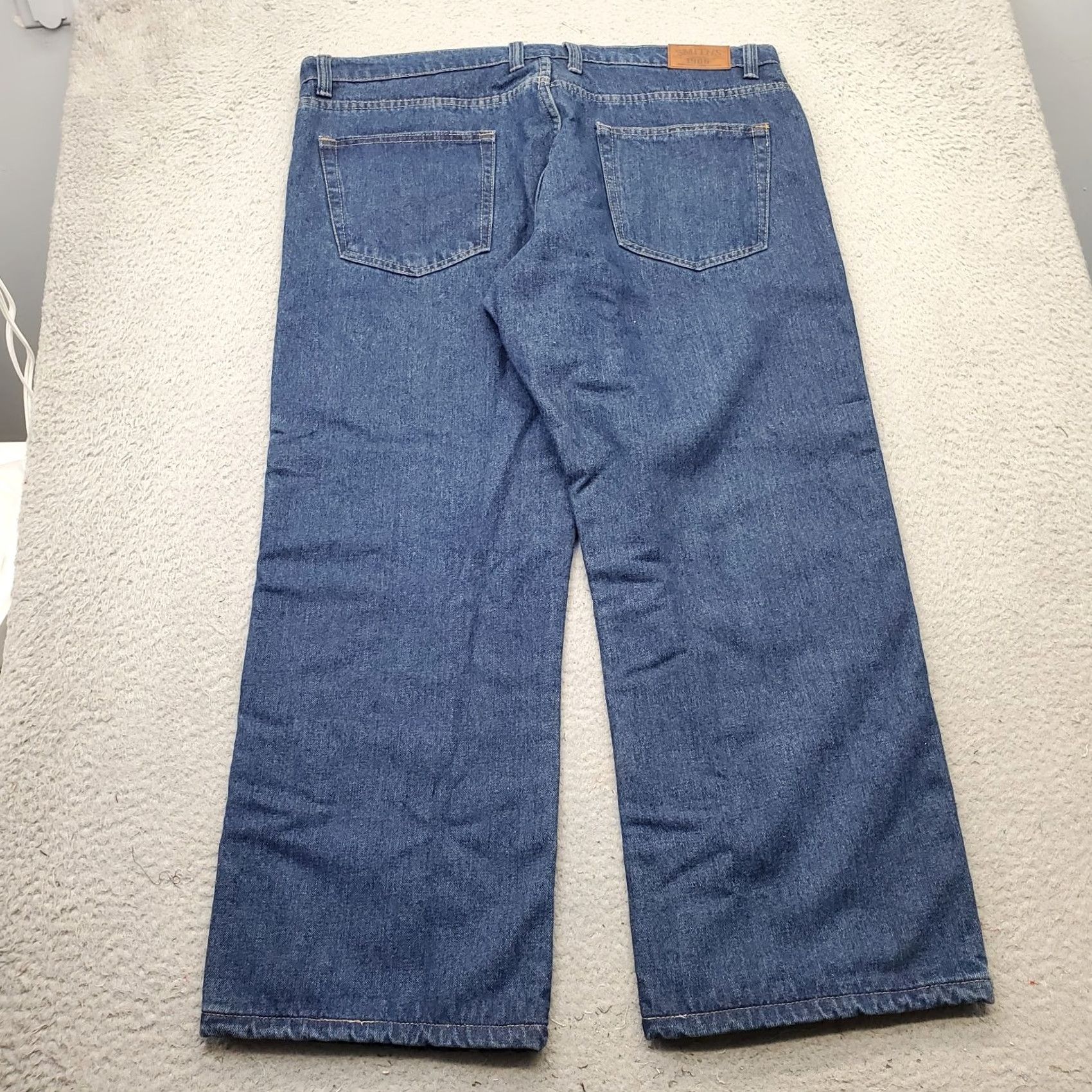 Vintage Smith's Workwear Jeans Mens 42x30 Blue Denim Stretch Comfort Straight Streetwear Size US 42 / EU 58 - 2 Thumbnail