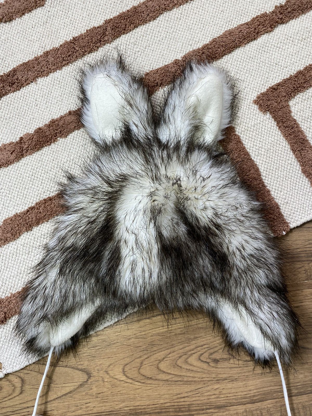 Vintage RABBIT FLUFFY FUR MOHAIR USHANKA AVIATOR HAT Size ONE SIZE - 3 Thumbnail