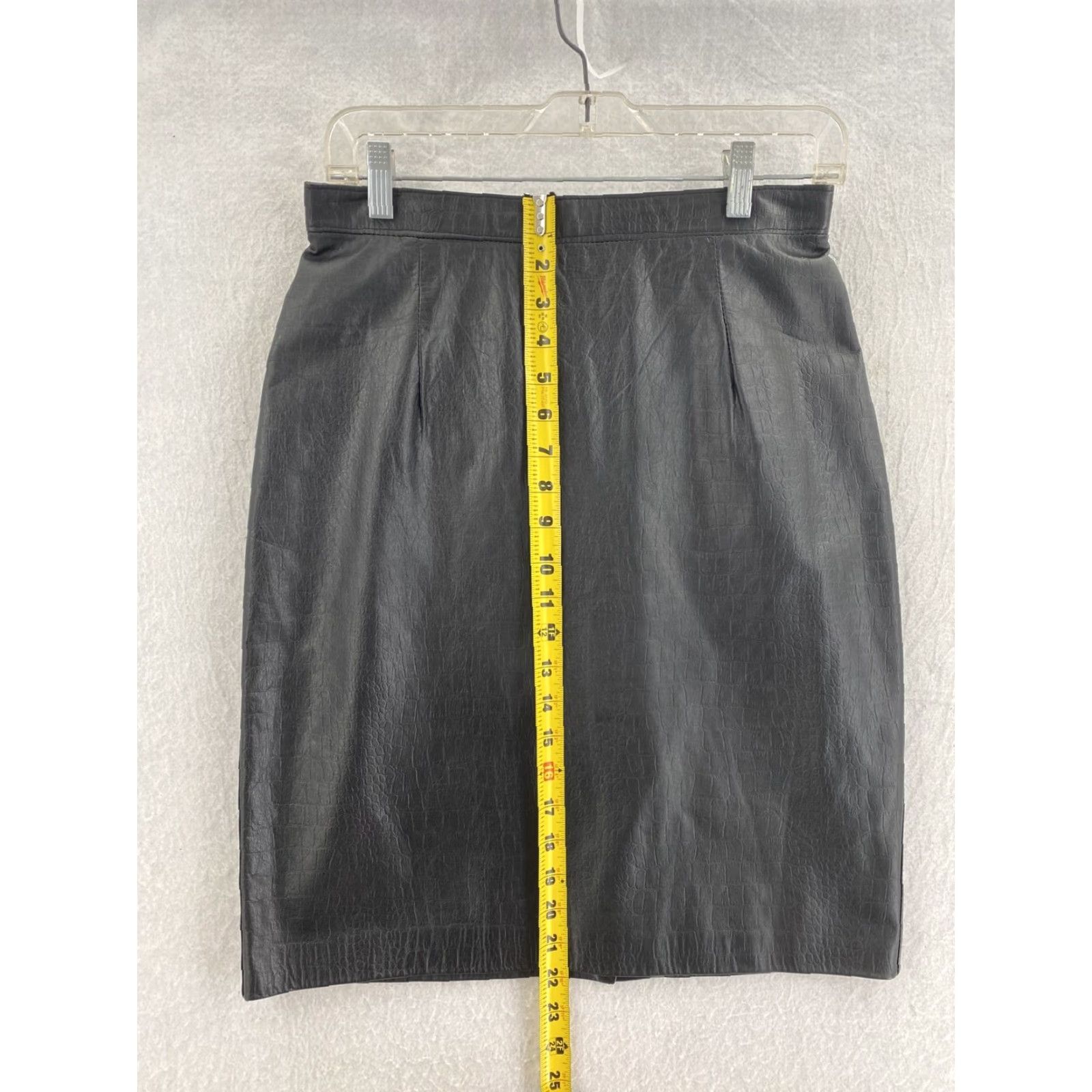 Vintage VINTAGE Bagatelle Leather Skirt Size 12 Black Midi Pencil Women 90s Size 34" / US 12 / IT 48 - 3 Thumbnail