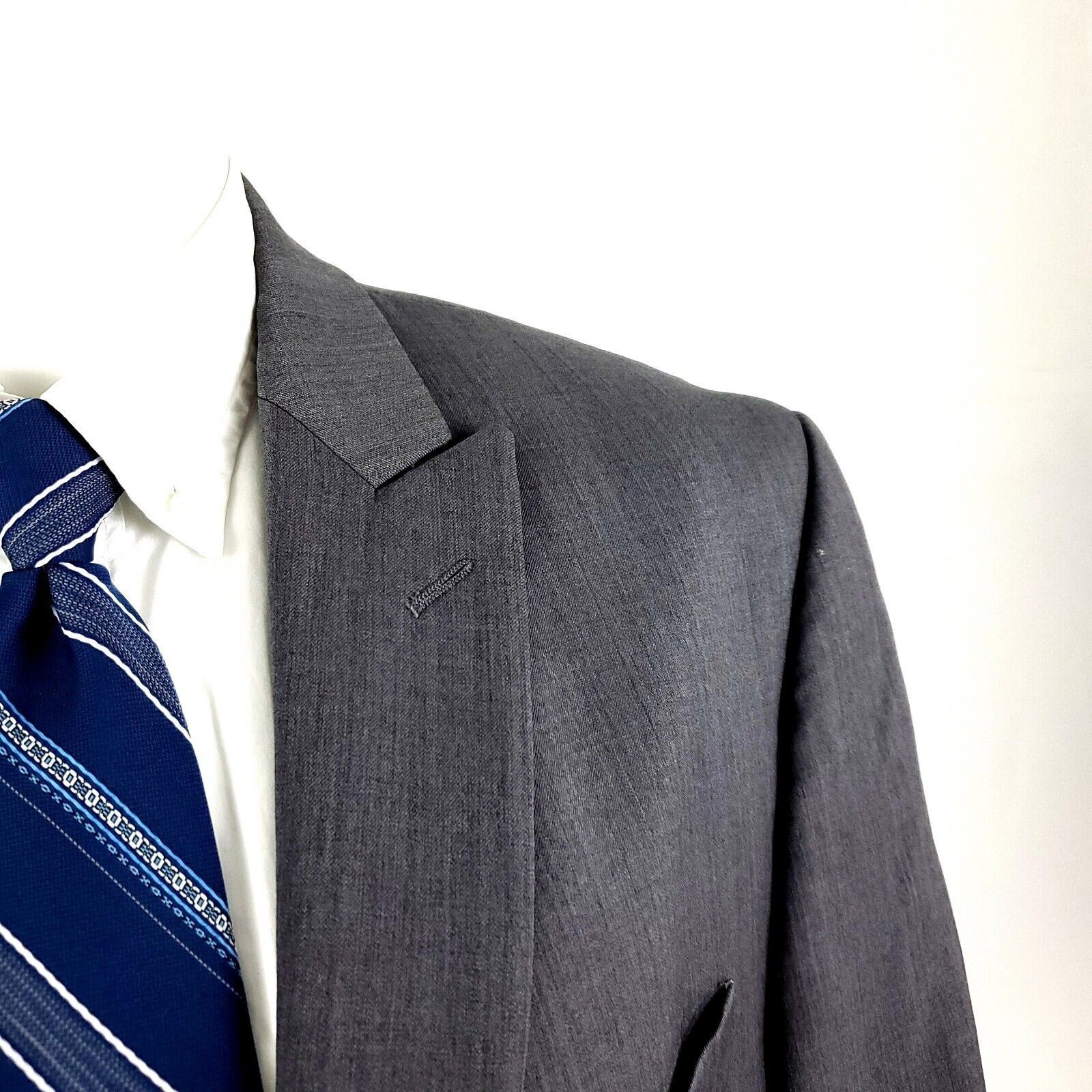 Calvin Klein Calvin Klein Wool 2 Button Blazer 42R Gray Peak Lapel Suit J Size 42R - 2 Thumbnail