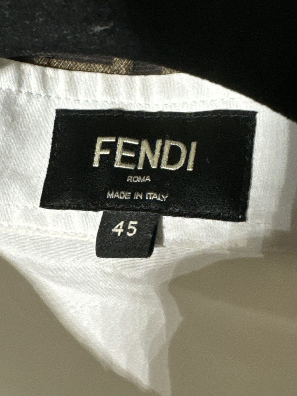 Fendi Fendi FF Collar White Button Up Shirt Size US XL / EU 56 / 4 - 5 Thumbnail