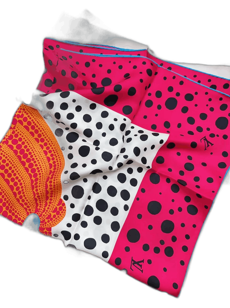 Louis Vuitton Louis Vuitton Pink Polka Dot Silk Scarf Size ONE SIZE - 1 Thumbnail
