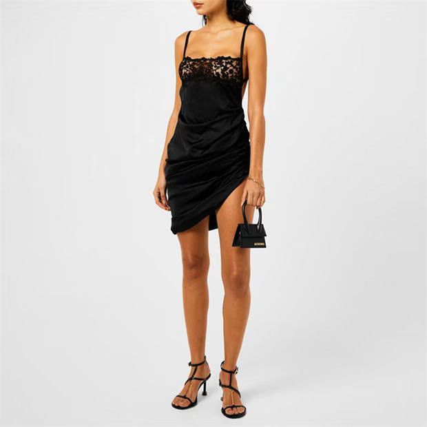 Jacquemus o1g2r1mq1024 Mini Dress in Black Size M / US 6-8 / IT 42-44 - 6 Thumbnail