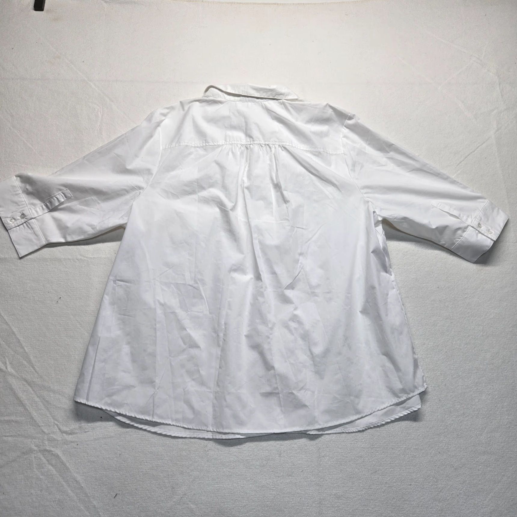Vintage Roaman's White Button-Up Shirt Dress Women 30W Plus Button-Front Collared Tunic Work Casual Holiday 90s Elegant Professional Chic Bohemian Size 4XL / US 24-26 - 7 Thumbnail