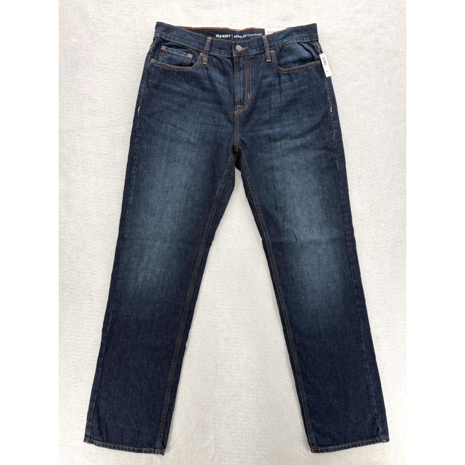 Old Navy Old Navy Jeans Mens 33x32 Regular Standard Fit Blue Dark Wash Denim Tapered NWT Size US 33 - 2 Thumbnail