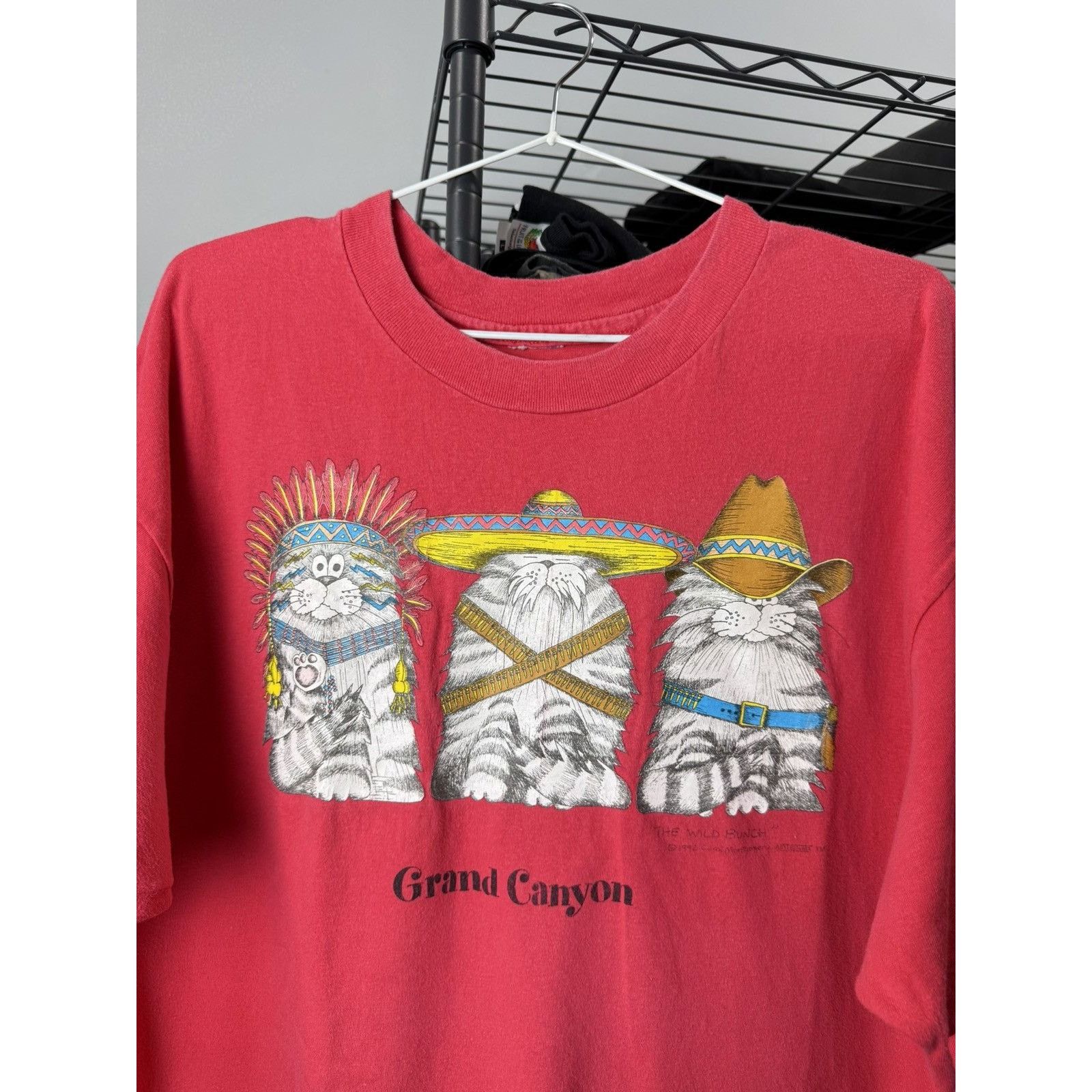 Cowboy Equipment 1992 Vintage Grand Canyon Cats Texas Western Cowboys T Shirt Size US XL / EU 56 / 4 - 3 Thumbnail