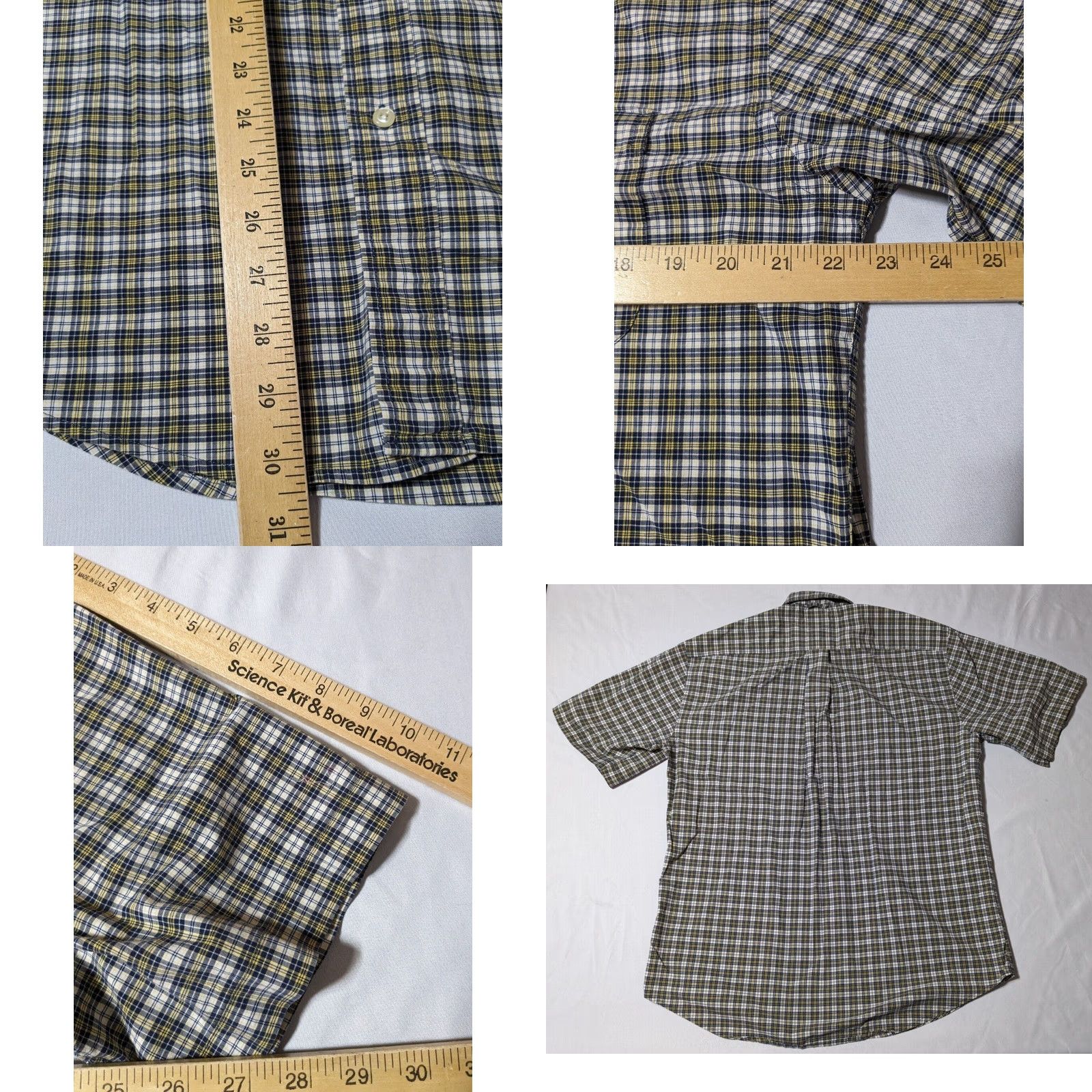 Tommy Hilfiger VTG Tommy Hilfiger Men Medium Blue Yellow Plaid 100% Cotton Button-Up Shirt Size US M / EU 48-50 / 2 - 9 Thumbnail
