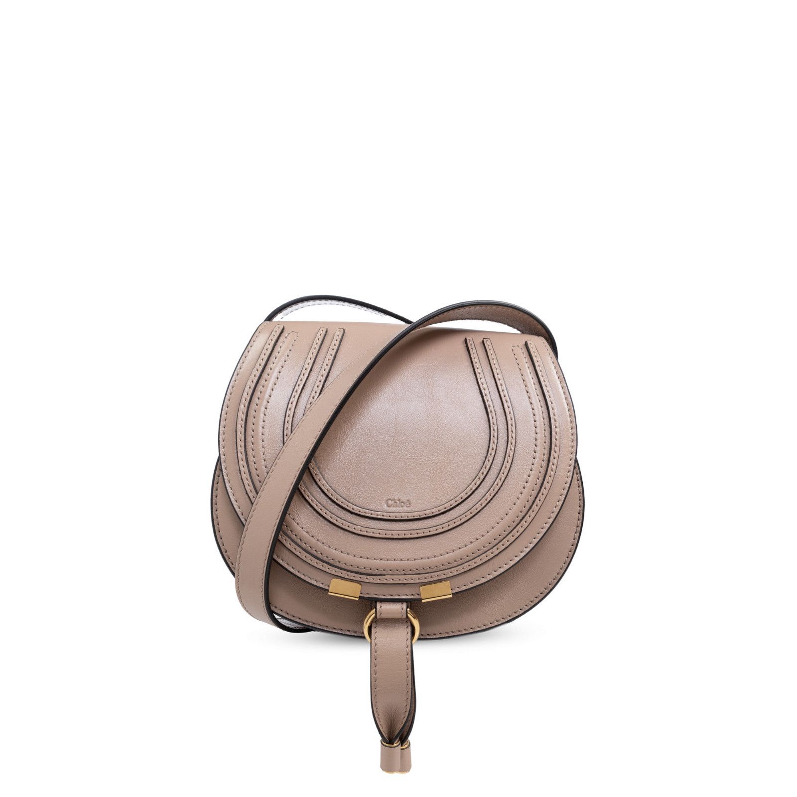 Chloe Chloe Small Saddle Deep Beige Grained Leather Shoulder Bag N Size ONE SIZE - 1 Thumbnail