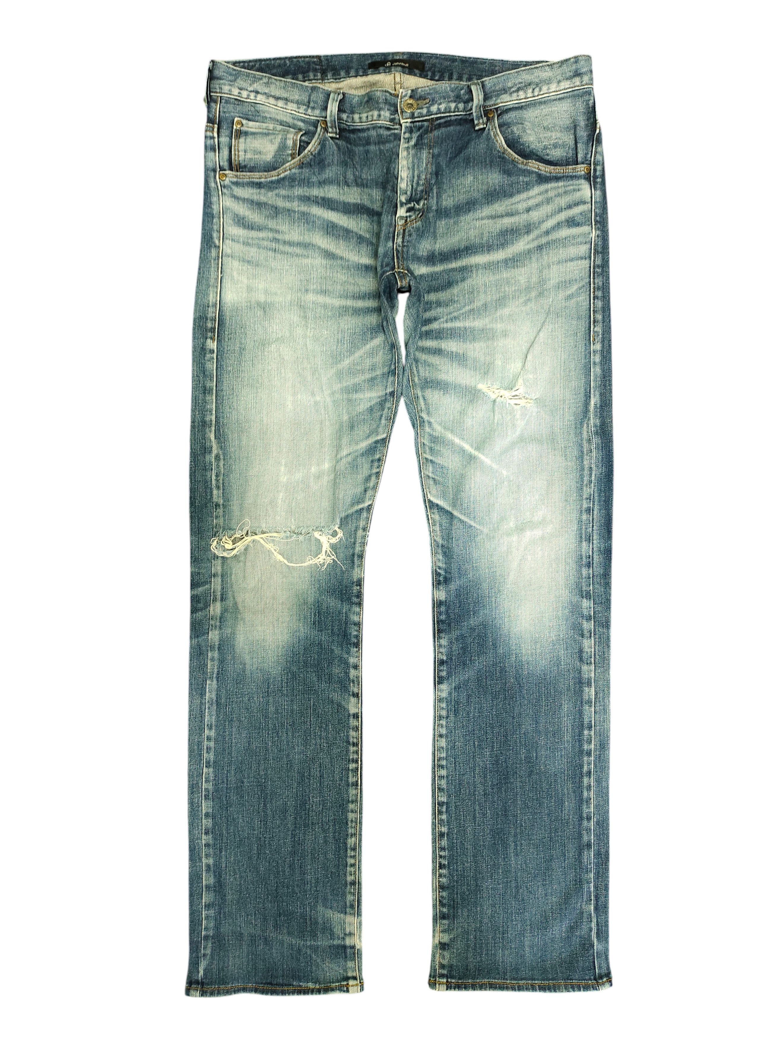 Kapital Vintage 90s Johnbull Clawmark Distress Faded Denim Jeans Size US 35 - 1 Thumbnail