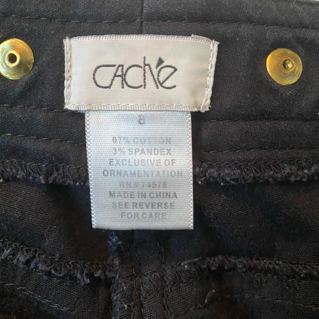 Other Cache women 8 cotton blend crop ankle pants black Size 30" / US 8 / IT 44 - 7 Thumbnail