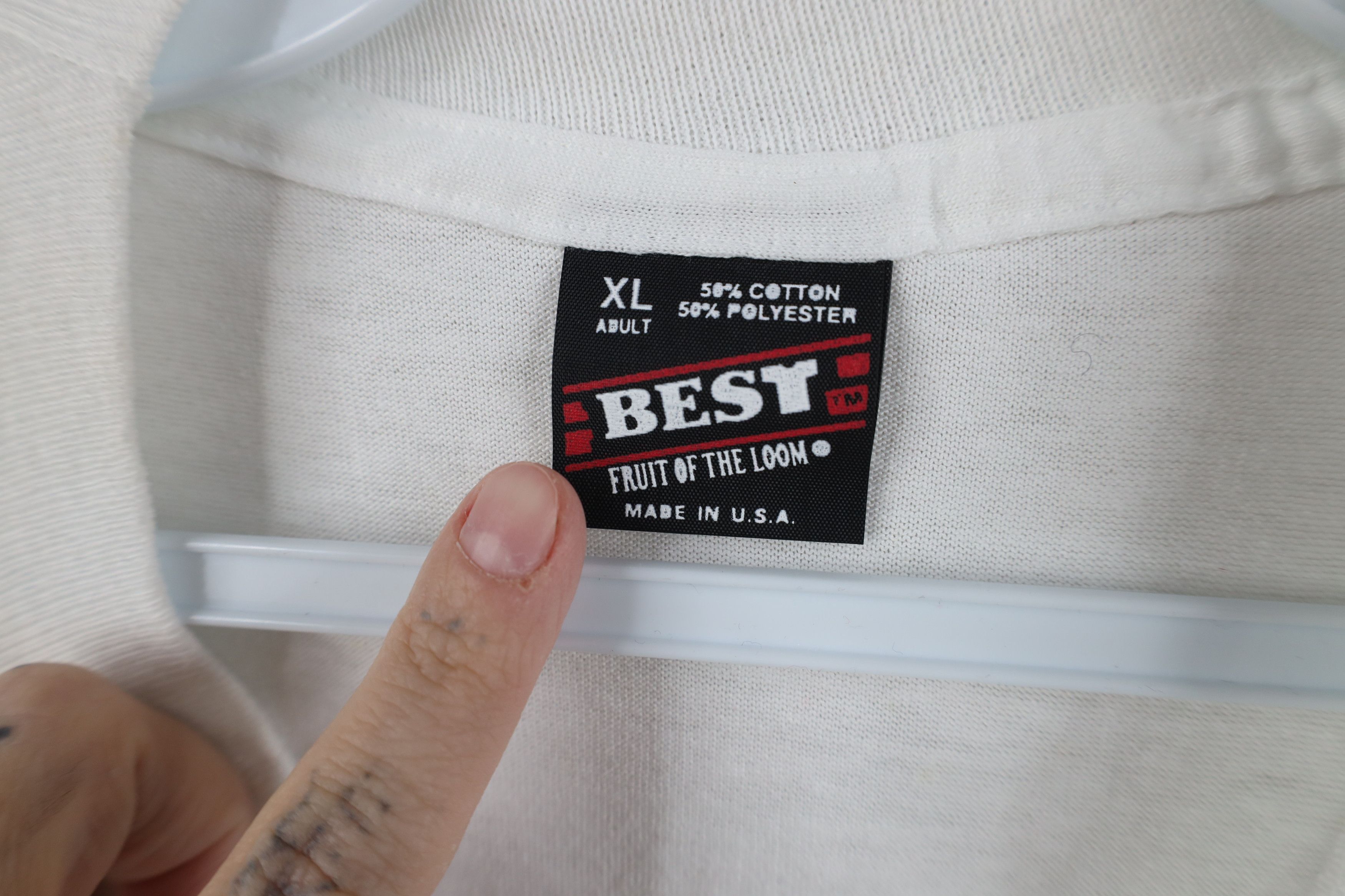 Vintage Vintage 80s Streetwear Stamp Heart Love T-Shirt White USA Size XL / US 12-14 / IT 48-50 - 10 Thumbnail