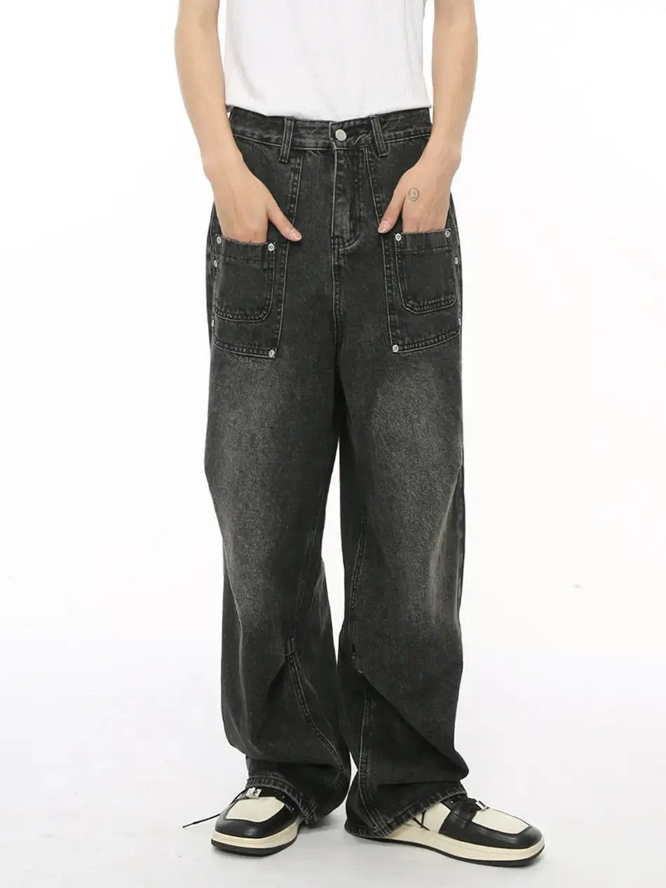 Japanese Brand Retro patchwork pocket high street jeans Size US 32 / EU 48 - 5 Thumbnail