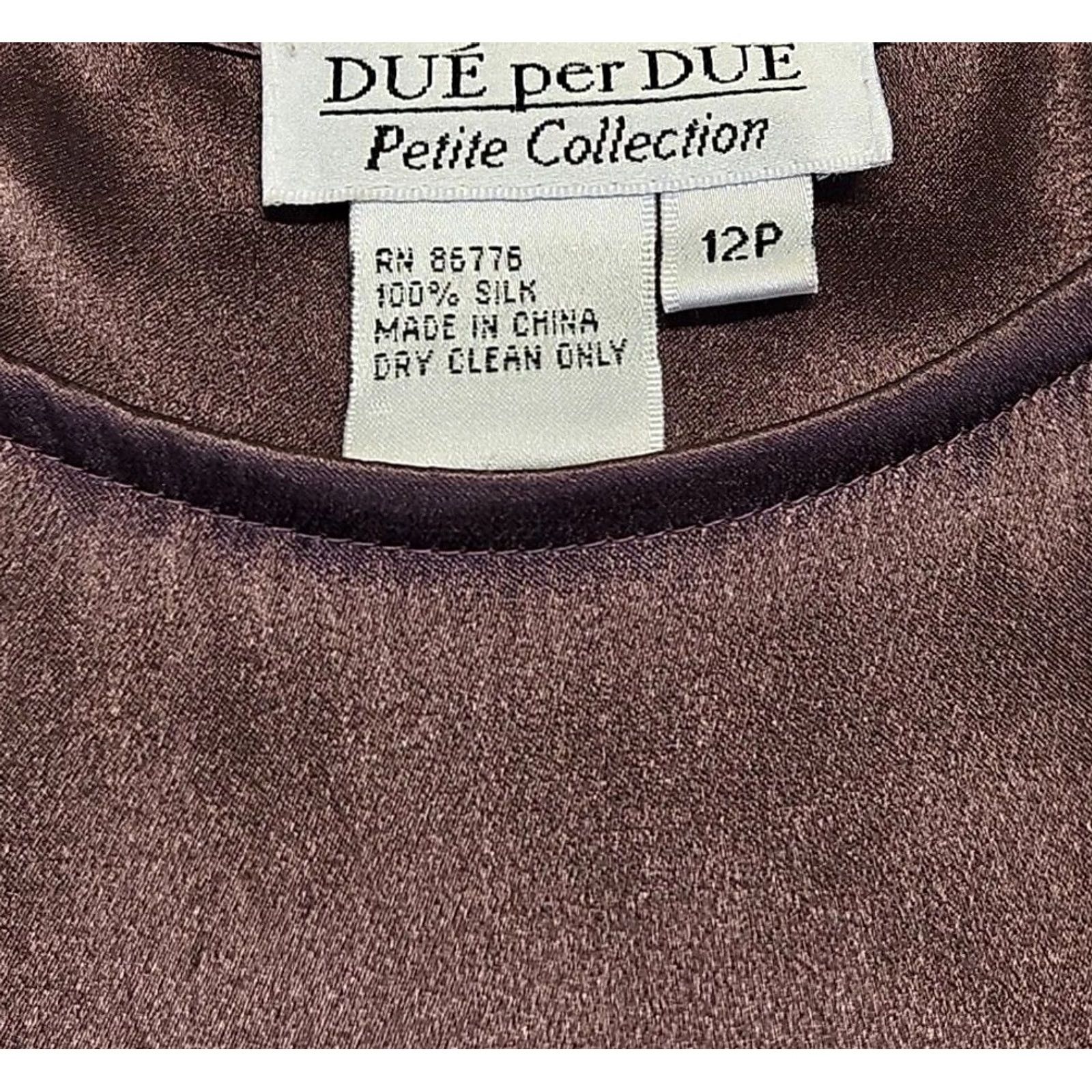 Vintage VINTAGE? No. 100% Silk Sleeveless Blouse Womens 12P Petite Mauve Shell Top Minimalist Classic Size XL / US 12-14 / IT 48-50 - 5 Thumbnail