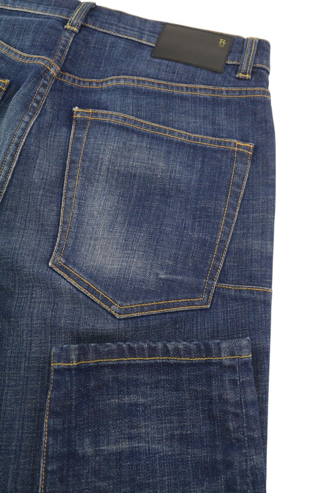 R13 SKATE 32 Howell Indigo Faded Slim Fit Jeans 85426 Size US 32 / EU 48 - 5 Thumbnail
