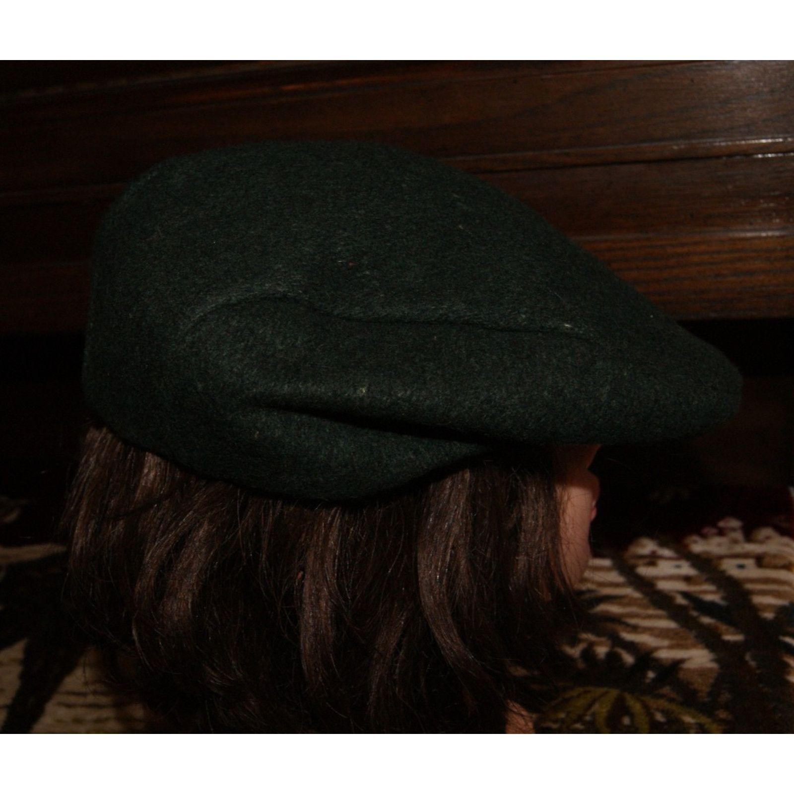 Vintage VTG Hat Wool Dark Green Cabbie Cap Newsboy XL Men's USA Size ONE SIZE - 6 Thumbnail