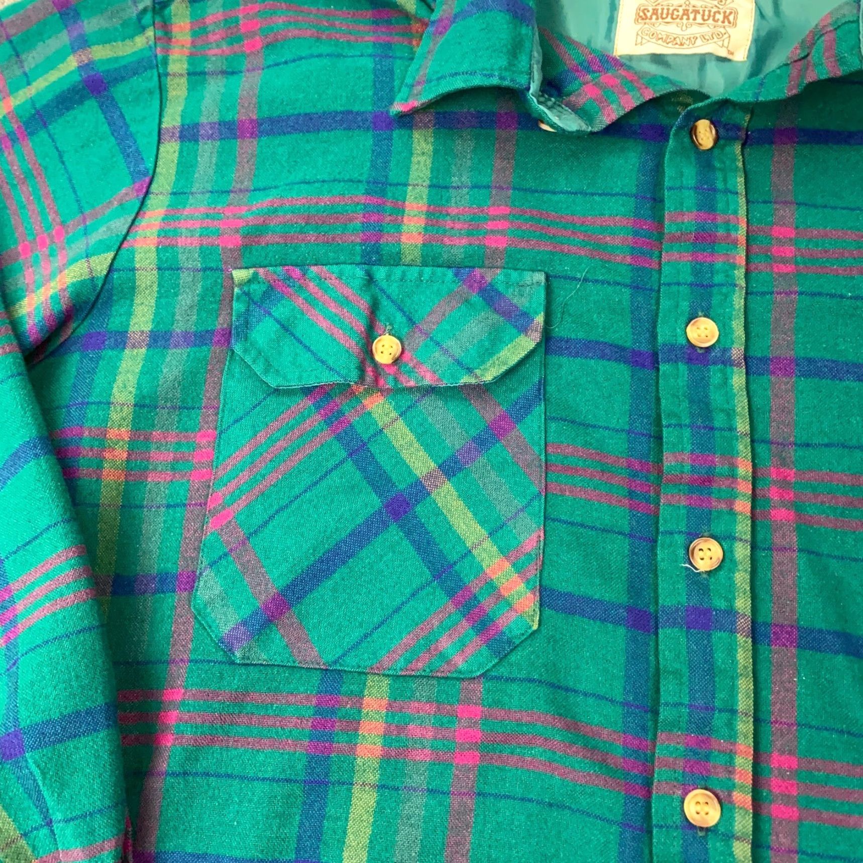 Vintage VINTAGE saugatuck Dry Goods Company Flannel Shirt Mens Medium Green Plaid Size US M / EU 48-50 / 2 - 3 Thumbnail