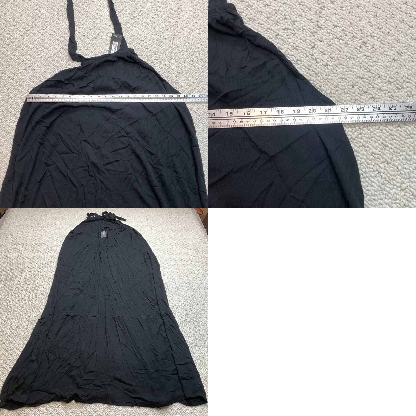 Boohoo Boohoo Plus Halter Tiered Maxi Smock Dress Womens 20 Black Midi Sleeveless New Size 3XL / US 20-22 - 8 Thumbnail